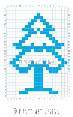 a cross stitch pattern with a blue tree on the front and bottom, as well as text that reads pin to art design