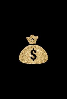 a gold bag with a dollar sign on it