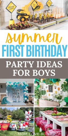 Summer first birthday party ideas and themes for boys and girls. Birthday Party Themes For Boys, Easy Birthday Gifts, Winter Party Themes, Party Themes For Boys