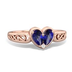 This filligree ring features two 5X3mm pear-cut center stones, a lab sapphire and , accented by a sparkling diamond in 14K Rose Gold. Part of our 'one heart' collection, you can select the birthstones of your loved ones to combine into one loving heart. Luxury Gold Ring With Lab-created Sapphire, Luxury Lab-created Sapphire Birthstone Ring, Filligree Ring, Girlfriend Ring, Loving Heart, Sparkling Diamond, Sapphire Jewelry, Sparkle Diamonds, Pear Cut