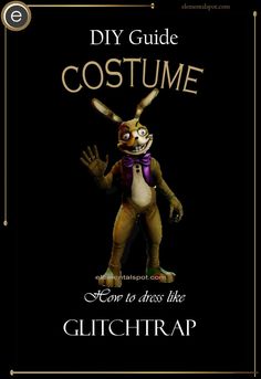 a poster with an image of a bunny dressed in costume