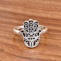 Solid 925 Sterling Silver Hamsa Ring, Handmade Silver Ring, Hand of Hamsa Ring, Hamsa 925 Sterling Silver Ring, Gift for Her, Dainty Ring Metal : Sterling Silver Base Metal : 925 parts per 1000 Style : Ring Feedback  :- We Always Believe In Customer Satisfaction, Your Feedback Is Very Important & Valuable For A Successful Organization, So Please Drop A Feedback If You Are Liking Or Disliking Our Product. And What Changes We Should Do In Our Bulk Collection Of Jewellery. You Can Share with me. Yo Silver Symbolic Midi Rings For Wedding, Symbolic Sterling Silver Rings Stamped 925, Silver Symbolic Midi Rings, Spiritual Sterling Silver Filigree Ring, Spiritual Sterling Silver Round Filigree Ring, Sterling Silver Spiritual Filigree Ring, Spiritual Silver Stackable Rings For Gift, Silver Symbolic Toe Rings, Symbolic Sterling Silver Open Midi Ring