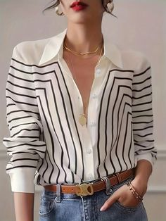 Faster shipping. Better service How To Have Style, Fall Blouse, Aesthetic Spring, Men Spring, Shirts Women Fashion, Casual Long Sleeve Shirts, Outfits Black, 2024 Trends, Outfits Spring