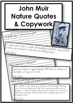 john mulr's nature quotes and copywork for children to use in the classroom