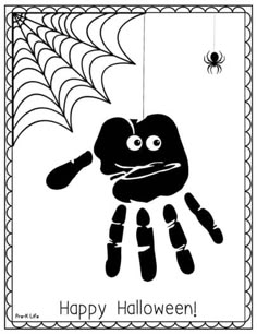 a black and white drawing of a hand holding a spider on it's web