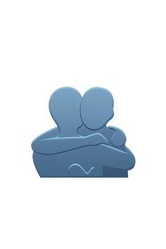 two people are hugging each other in the shape of a heart on a white background