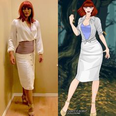 “This was fun! In character as Claire Dearing 🦖🎃🌺🌎 @jurassicworld @brycedhoward” Claire Dearing, Blue Dresses