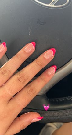 Pink Tip Nails, Broken Nails, Simple Acrylic Nails, Vacation Nails, Pink Acrylic Nails