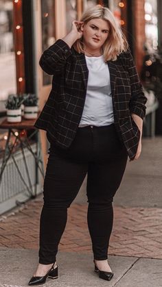 Plus-koon Muoti, Plus Size Herbst, Ootd Plus Size, Paid Partnership, Blazer Look, Tokyo Street Fashion, Hipster Grunge, Plus Size Blazer