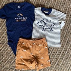 Super Cute For Any Kiddo Who Loves Puppies! Lightweight Set Perfect For Summer Time. Fun Cotton Sets For Playdate, Cotton Sets For Playdates, Gray Summer Playwear For Babies, Carters Puppy Pull String Blue, Hot Pink Pants, Shark Tee, Fuzzy Pullover, Baby Girl Fall, Sweats Outfit