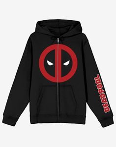 Show off that you're ready for some fun with this officially licensed Deadpool Mask Logo hoodie. This hoodie is perfect for the anti-hero in your life. Let everyone know what your favorite video games and movies are when you're rocking this hoodie. Officially licensed Crewneck Long sleeves Material: Cotton Care: Machine wash; tumble dry low Imported This hoodie is Unisex Sizing only For a fitted look, order one size smaller than your normal size Note: This item is print to order and may have a 1-2 day extra processing time Deadpool Merch, Deadpool Outfit, Deadpool Hoodie, Deadpool Jacket, Mask Logo, Deadpool Mask, Spiderman Outfit, Dead Pool, Scene Outfits