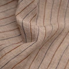 Striped Stonewashed Linen - Pebble | Blackbird Fabrics Linen Fabrics Textiles, Linen Stripes, Linen Knit Fabric, Linen Swatches Fabrics, Striped Corduroy Fabric, Striped Linen Fabric, Dyed Linen, Neutral Beige, Loungewear Sets