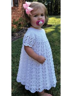 Crochet - Toddler Dress Crochet Pattern - #RAC2556 Crochet Baby Dress Free Pattern, Crochet Toddler Dress, Baby Afghan Crochet Patterns, Baby Dress Pattern, Crochet Baby Dress Pattern, Crochet Shrug Pattern, Baby Frock Pattern, Crochet Kids