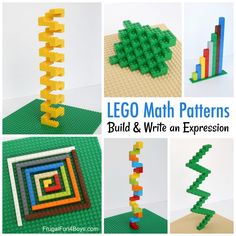 lego math patterns to build and write an expression for the child's learning skills