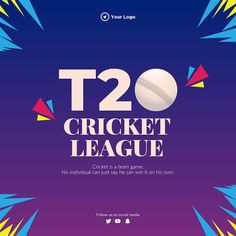 the t20 cricket league poster with an image of a ball and confetti