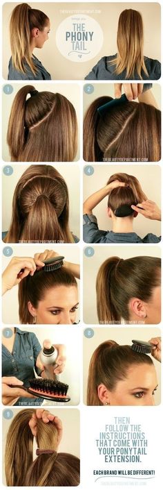 Get Ariana Grande-level ponytail fullness with a ponytail extension. | 27 Tips And Tricks To Get The Perfect Ponytail Fuller Ponytail, Ponytail Tutorial, Perfect Ponytail, Ponytail Hairstyle, Vlasové Trendy, Penteado Cabelo Curto, Short Hairstyle, Prom Hairstyles, Hair Dos