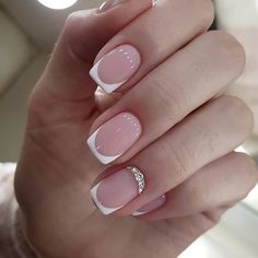 Quick Dry Nail Polish, Milky Nails, French Manicure Nails, Homecoming Nails Acrylic, Sparkle Nails, Short Acrylic Nails Designs, Neutral Nails, Clean Nails, Bridal Nails