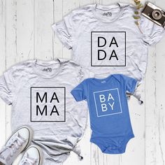 Get ready to celebrate family in style with our exclusive Family Matching Dada Mama Baby Shirt collection. These shirts are perfect for Mothers Day, Fathers Day, Baby Showers, or just showcasing your cool family bond. Crafted with love, each shirt is designed for comfort and durability, ensuring that every member of the family feels as great as they look. Whether you're a proud mama, dada, or the adorable mini, Cool Family Mama Mini Shirt are a testament to the love that units us all. Don't miss out on this special opportunity to celebrate family togetherness. You can find other sizes of this shirt in the links below. By clicking on the link, you can go to the blank shirt page and write the design you want in the personalization section when ordering.  Women V-Neck Shirt and Women Tank Siz Mama Mini Shirt, Family Togetherness, New Mom Shirt, Baby Shower Outfit, Family Tees, Call My Mom, Mom Life Shirt, Fathers Day Shirts, Baby Mama