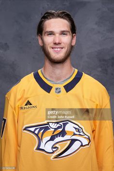 the nashville predators player poses for a portrait in his hockey jersey on march 22, 2013