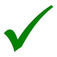 a green tick mark on a white background