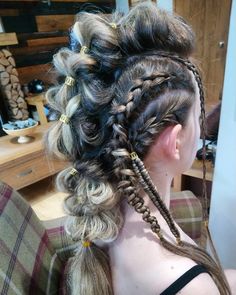 Shieldmaiden Hair, Viking Braided Hairstyles, Nordic Braids, Viking Hairstyles For Women, Viking Hairstyles Women, Vikings Hairstyles, Nordic Sisterhood, Braid Mohawk, Viking Hairstyle