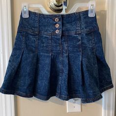 Dark Blue Denim Pleated Skirt, New With Tags. Perfect For School Girl Outfit Or Rbd Concert. Smoke Free Home. Rbd Concert, Denim Pleated Skirt, Pleated Denim Skirt, Dark Blue Denim, No Boundaries, Pleated Skirt, Boundaries, Denim Skirt, Blue Denim