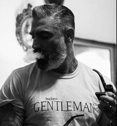 Daniel Sheehan, Beard Tattoo, Mens Cuts, 인물 사진, Hair And Beard Styles, Beard Styles, Grey Hair, Mens Fashion Trends, Bearded Men