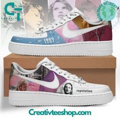 Custom Retro Sneakers For Streetwear, Taylor Swift 1989 Tour, Taylor Swift Top, Ours Taylor Swift, Air Force 1 Shoes, Af1 Shoes