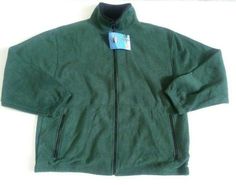 New with tags.  Chest 52", Length 28.5" Solid Long Sleeve Sport Coat For Outdoor Activities, Solid Long Sleeve Sport Coat For Outdoor, Solid Outerwear With Fleece Lining For Sports, Green Long Sleeve Fleece Jacket For Hiking, Green Casual Fleece Jacket For Hiking, Casual Green Fleece Jacket For Hiking, Casual Fleece Sports Jacket, Mens Fleece, Sport Man