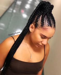 Ponytail Braided Hairstyles Black, High Cornrow Ponytail, Corn Row Ponytail Black Women, Shuku Ghana Weaving Hairstyles, Latest Hair Braids Styles 2023, High Ponytail Cornrows, Latest Ghana Weaving, Latest Ghana Weaving Hairstyles, Cornrows Ponytail