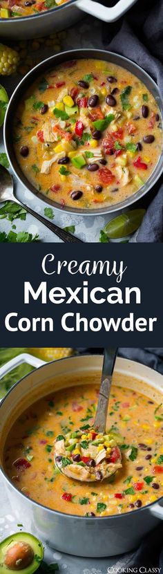 creamy mexican corn chowder is an easy and delicious side dish