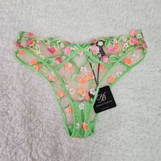 New With Tags Size: M Color: Summer Green Iridescent Embroidery Featuring Daisies And Strawberry Vines High-Hip Brazilian Panty Cheeky Back & Keyhole Feature Cotton Gusset Retail Price $85 I Currently Have For Sale The Whole Lottie Set! Check My Other Listings, Please. Thanks For Looking! Let Me Know If You Want To Bundle. From A Smoke-Free And Pet-Friendly Home. Iridescent Embroidery, Strawberry Vines, Garter Harness, Blue Garter, Honey Birdette, Womens Lingerie, Summer Green, Cute Lingerie, High Hips