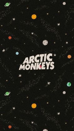 the arctic monkeys logo surrounded by stars and planets