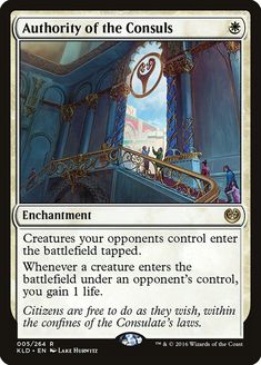 a card with an image of a staircase and the words authority of the consults