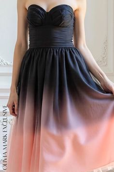 Olivia Mark - Elegant Ombre Strapless Tulle Midi Dress Tulle Midi Dress, Olivia Mark, Midi Dress