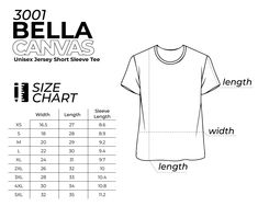 Drawing T Shirt, Jersey T Shirt, Canvas Size, Bella Canvas, Drawing Illustrations, Size Chart, Instant Download, T-shirt, Drawings