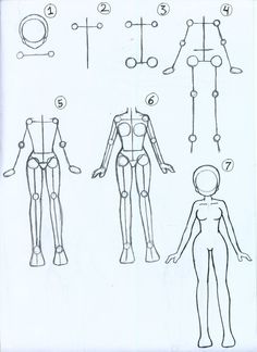 the drawing shows how to draw human body parts