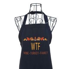 Funny Wine Turkey Family embroidered full length Thanksgiving apron  - Life Has Just Begun Funny Thanksgiving Aprons, Thanksgiving Aprons, Tamale Party, Thanksgiving Apron, Thankful For Family, Apron Funny, Easy Thanksgiving Crafts, Embroidered Apron, Funny Wine