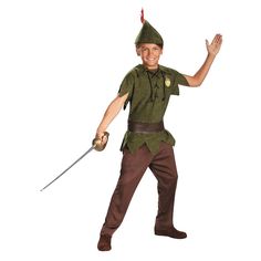 Life will be fun, adventurous and whimsy when you dress up in this classic Peter Pan outfit. This costume features a green tunic, brown pants, brown belt, and hat with faux-feather. Care Instructions: Hand wash cold water with mild soap. Tumble dry low. For best results hang or lay flat to dry. Disney Toddler Costumes, Peter Pan Outfit, Toddler Boy Costumes, Peter Pan Costumes, Peter Pan Costume, Peter Pan Disney, Disney Storybook, Classic Disney Movies, Disney Toddler