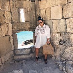 Big smiles and Grecian isles. @sophwallacex, rockin’ her Mediterranean vacation essentials. #womens #adventure #sandals Mediterranean Vacation, Vacation Essentials, Big Smiles