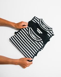 Basics to stock up on. Stripes, High Waisted