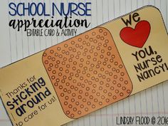 an advertisement for the school nurse appreciation program is shown in front of a cardboard box