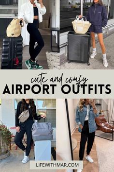 Summer travel season is here! If you’re looking for some cute ideas on what to wear to the airport when it’s hot out, this post has you covered. While it may be summertime when you’re traveling, airports and airplanes tend to be freezing so layering is absolutely key! Lightweight fabrics make great layering pieces; you’ll also want to consider your travel plans when choosing your outfit. Do you need to be ready for adventure straight off the plane or do you have time to stop and change your clothes? Either way, here is plenty of inspiration and outfit ideas for what to wear while traveling this summer. Summer Travel | Airport Traveling | Airport Outfits | Travel Outfits Outfits To Fly In Airport Style, Airport Outfit Summer Beach Travel Style, Beach Airport Outfit Travel Style, Airport Summer Outfit, Cute Summer Travel Outfits, Airport Outfit To Cancun, Traveling Outfits Plane, Airport Outfit To Mexico, Outfit For Traveling On Plane