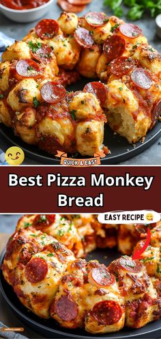 Experience the irresistible allure of our Pizza Monkey Bread, a delightful twist on a classic favorite. Perfect for game day gatherings or cozy family movie nights, this recipe combines the savory flavors of pepperoni, mozzarella, and your choice of pizza toppings into a pull-apart masterpiece. It's a fun, interactive dish that everyone will enjoy sharing. Game Day Pizza Snacks, Biscuit Pepperoni Monkey Bread, Monkey Bread Dinner Recipes, Game Day Dinner Recipes, Italian Monkey Bread Recipe, Cheesy Pepperoni Pizza Monkey Bread, Best Game Day Snacks, Pepperoni Pizza Monkey Bread Pull Apart, Game Day Recipes Football Easy