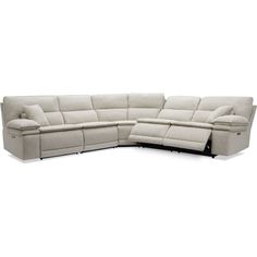 Brookdale 5-Piece Dual-Power Reclining Sectional with 3 Reclining Seats | Value City Furniture Value City Furniture Living Room Sectional, Sectional Reclining Sofa, Sectionals For Large Living Rooms, Sectional Recliner Living Room, Couches With Recliners, Sectional And Recliner Living Room, Reclining Sectional Living Room, Modern Reclining Sofa, Sectional With Recliner