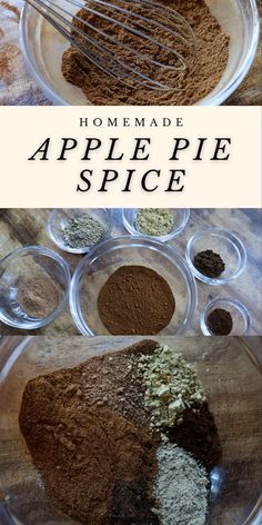 homemade apple pie spice recipe in glass bowls