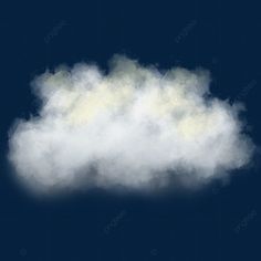 a white cloud floating in the sky on a dark blue background, clouds, illustration png and psd