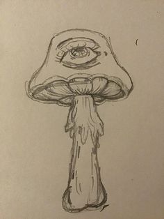 Just a random mushroom i drew Drawing Ideas Creative, Trippy Mushroom, Trippy Drawings, 100k Followers, Indie Drawings, Meaningful Drawings, Minimalist Tattoos, Easy Doodles Drawings, Easy Drawings Sketches