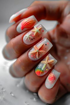 nails inspo, nails acrylic summer, nails for prom, nails summer, nails acrylic, nails for summer, nails prom, summer nails, trendy nails, nails design, beach nails, nails 2024, vacation nails, nails summer, nails inspo, nails prom, cute nails, summer nail colors, nail art designs, nails acrylic, nail inspiration, beachy nails, trendy summer nails, hawaiian nails, fun spring nails, spring nail sets, elegant nails, nails for prom, summer nail inspo Beach Nail Designs Vacations, Sea Manicure, Beachy Summer Nails, Cute Nails Summer, Acrylic Nails For Summer, Acrylic Nail Inspiration, Spring Nail Sets, Fun Spring Nails, Nails For Prom