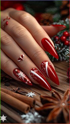 50  Christmas Nails So Festive, Rudolph Might Ask for Tips! 🎅💅 Get into the holiday spirit with these Christmas Nails that are nothing short of magical! From Christmas Gel Nails to Christmas Nails Acrylic, there's a festive style for everyone. 🎄✨ If you’re looking for Cute Christmas Nails or Christmas Nails Easy to DIY, this collection has got your Nagel Inspo covered. Try some classic Red Christmas Nails or go for whimsical Candy Cane Nails for that sweet holiday touch. Explore stunning Nail Christmas Nail Designs Easy, Xmas Nail Designs, Holiday Manicure, Christmas Nails Diy, Christmas Gel, Red Christmas Nails, Winter Nails Acrylic, Cute Christmas Nails